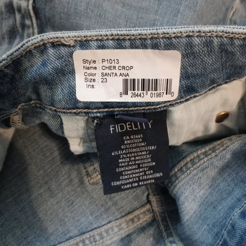 NWT FIDELITY cher high slim straight crop (sz23) - Picture 7 of 8